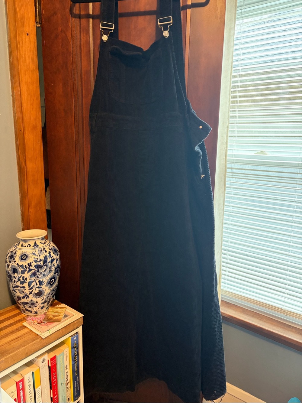 Nasty Gal Black Corduroy Overall Dress